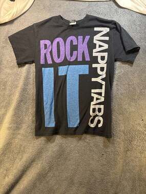 Nappytabs "Rock It" Graphic Dance T-Shirt, Black, Size S